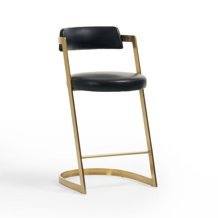 Diana Black Leatherette & Gold Counter Stool