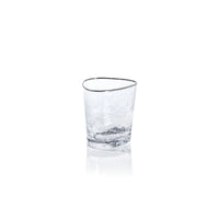 Aperitivo Triangular Double Old Fashioned Glass with Platinum Rim - Set of 12