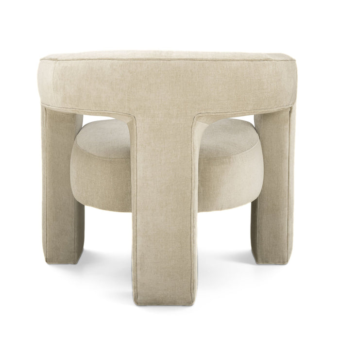 Clara Taupe Performance Velvet Curved Accent Chair
