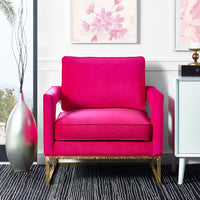 Glimer Pink Velvet Chair - Luxury Living Collection