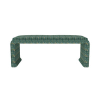 Malia Classic/Modern Large Windsor Green Custom Upholstered Bench