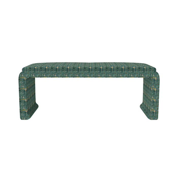 Malia Classic/Modern Large Windsor Green Custom Upholstered Bench