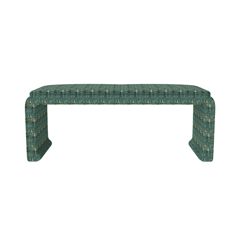 Malia Classic/Modern Large Windsor Green Custom Upholstered Bench