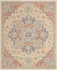 Goldie Ivory Rust Wool Persian Style Area Rug