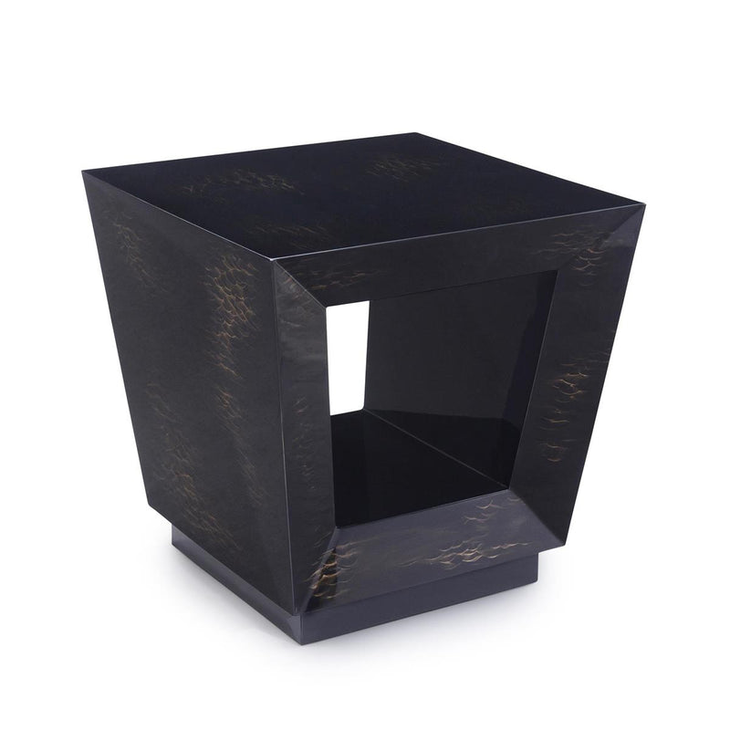 Tessa Black & Gold Square End Table