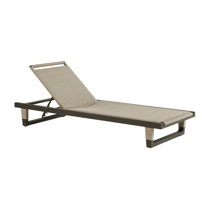Daytona Outdoor Buff Dutch Weave Armless Lounge Chair