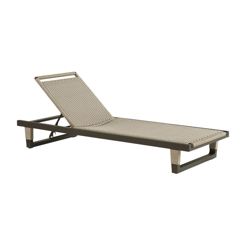Daytona Outdoor Buff Dutch Weave Armless Lounge Chair