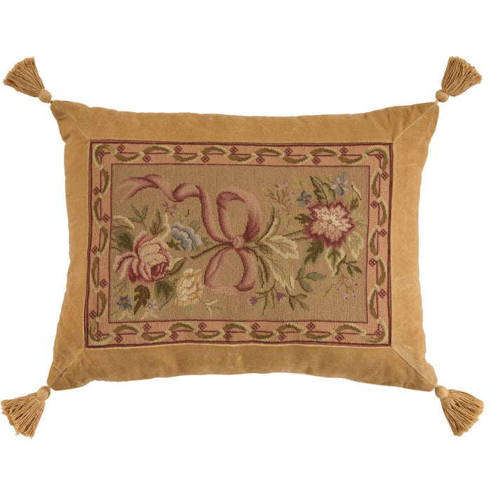 Taylor Vintage Taupe Floral 19" x 25" Throw Pillow