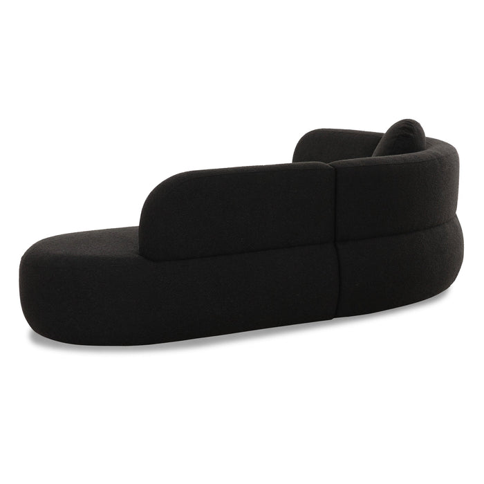 Sofie 100" Black Performance Boucle Sectional Sofa - Luxury Living Collection