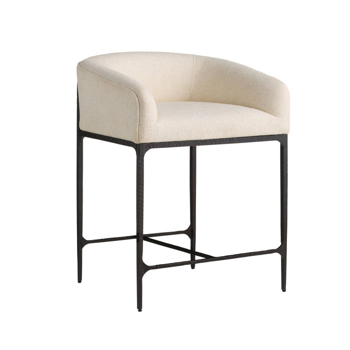 Osbourne Performance Oxford White & Hammered Iron Counter Stool (Set of 2)