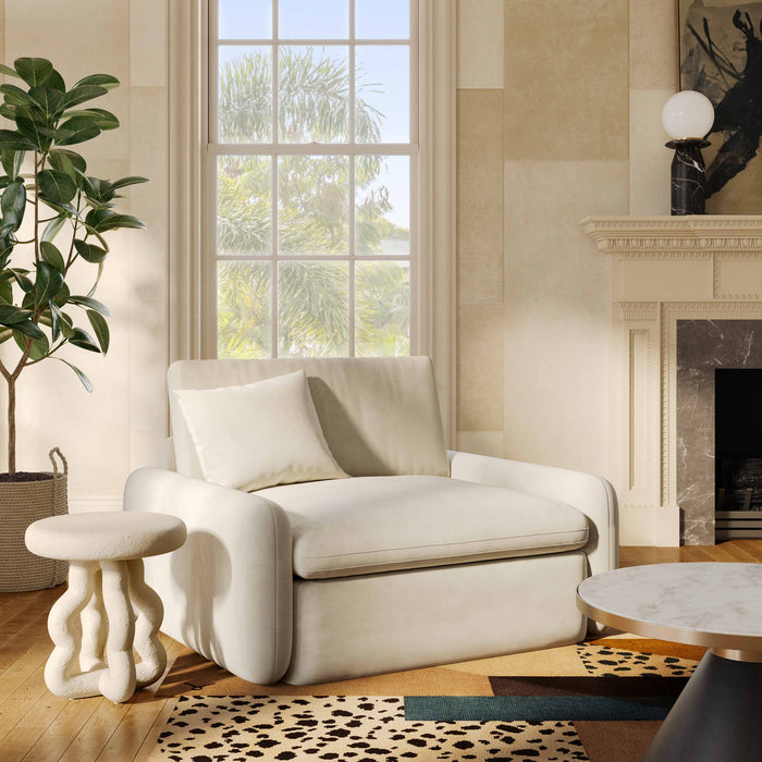Rachelle Cream Performance Velvet Accent Chair