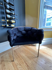 Camber Modern Black Velvet & Gold Dining Chair