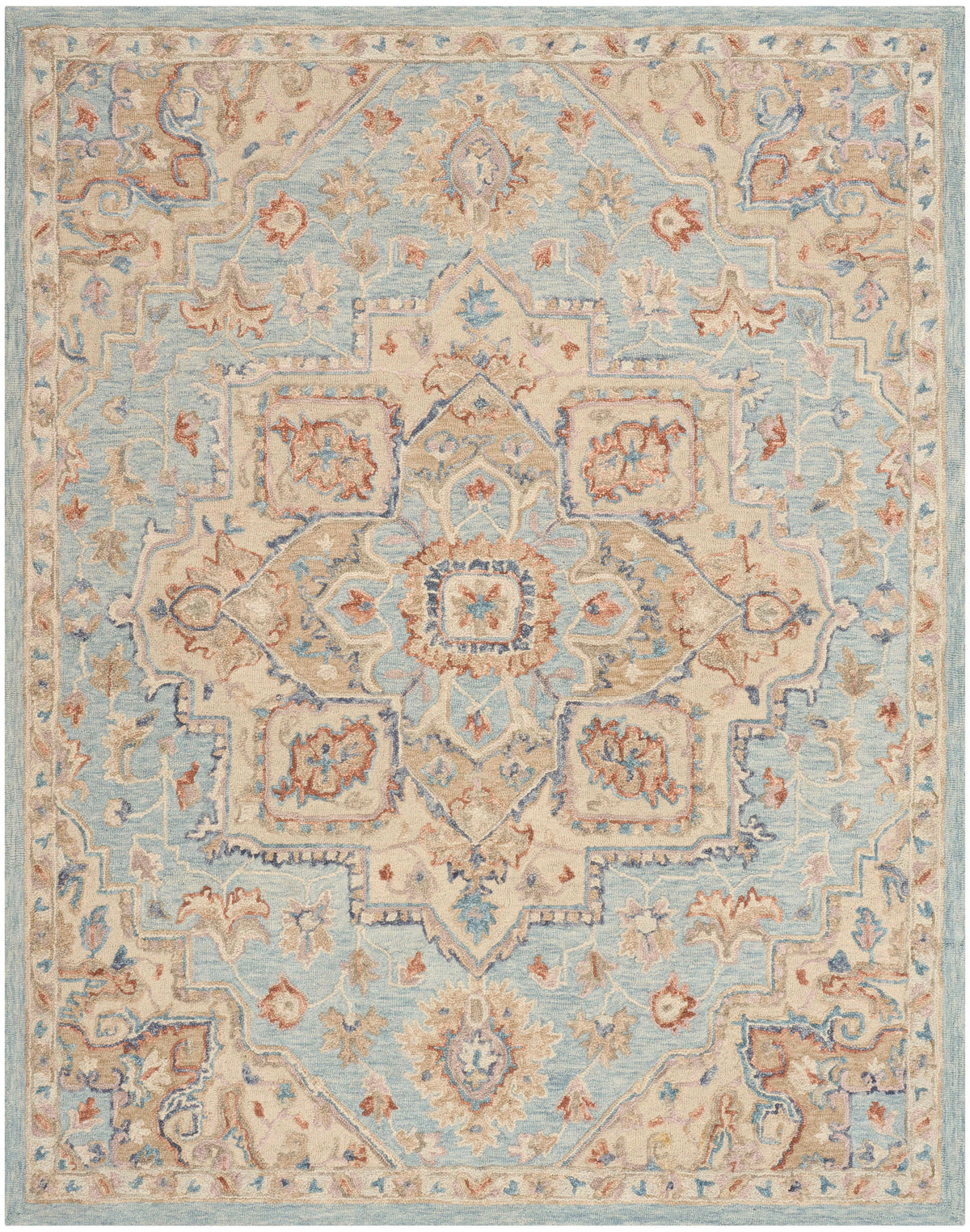 Goldie Light Blue Wool Persian Style Area Rug