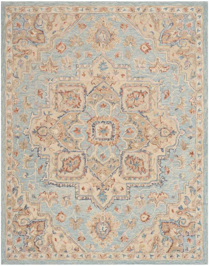 Goldie Light Blue Wool Persian Style Area Rug