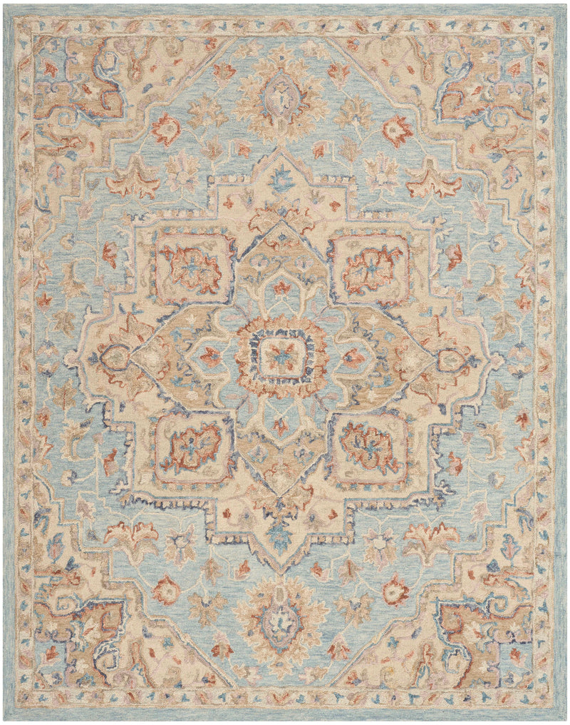 Goldie Light Blue Wool Persian Style Area Rug