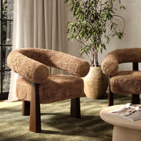 Spara Taupe Contract-Grade Vegan Shearling Accent Chair
