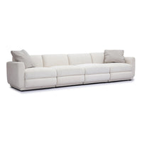 Arabella 123.6" Cream Chenille Modular Sofa