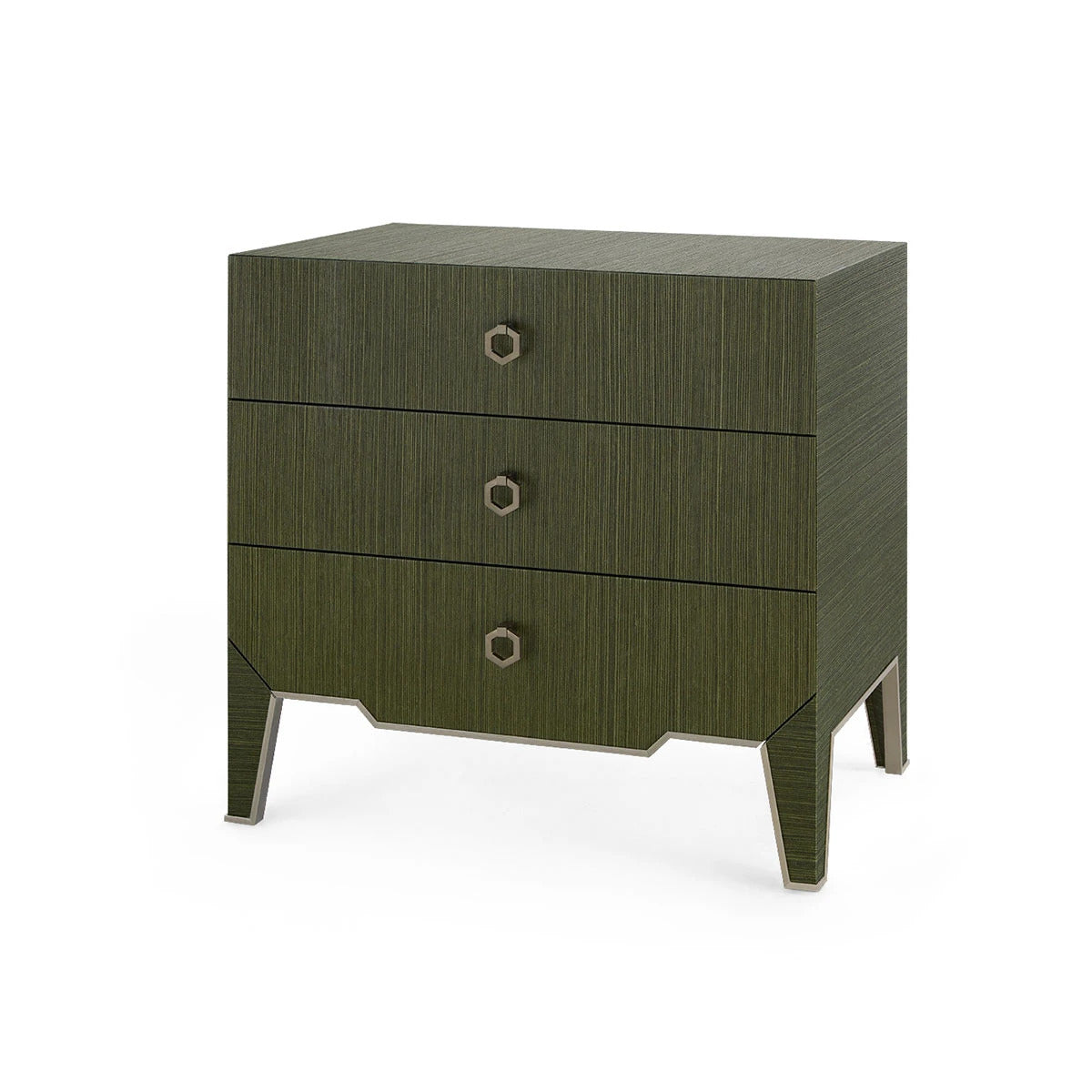 Selena 30" Deep Olive Green & Gold End Table/Nightstand