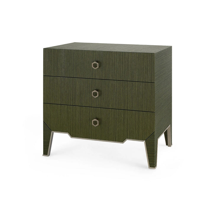 Selena 30" Deep Olive Green & Gold End Table/Nightstand