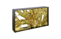 Cast Root Gold Leaf Wood Framed Console Table (2 Sizes Available)