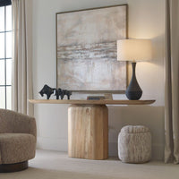 Vida Tan Boucle Storage Ottoman