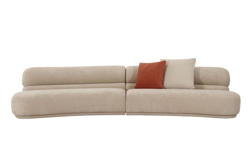 Lillian Modern Beige Curved Sectional Sofa