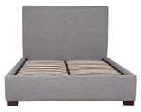 Alix Dove Grey Linen Storage Bed