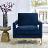 Glimer Navy Velvet Chair - Luxury Living Collection