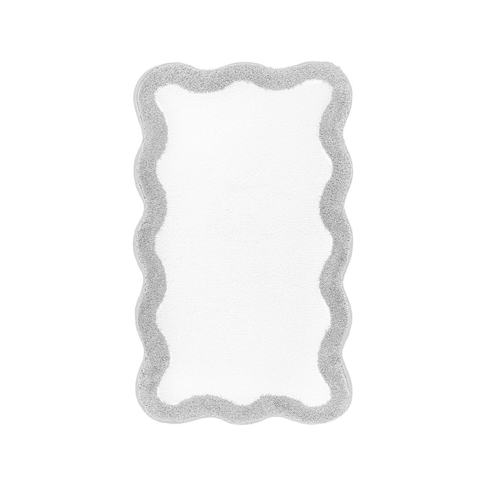 Egoist Silver Border Luxury Bath Rug