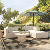 Karsyn 113.2" 4-Piece Cream Performance Fabric Outdoor Modular Sectional