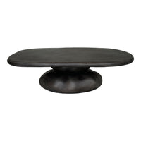 Daisey 53" Modern Grey Oval Pedestal Coffee Table