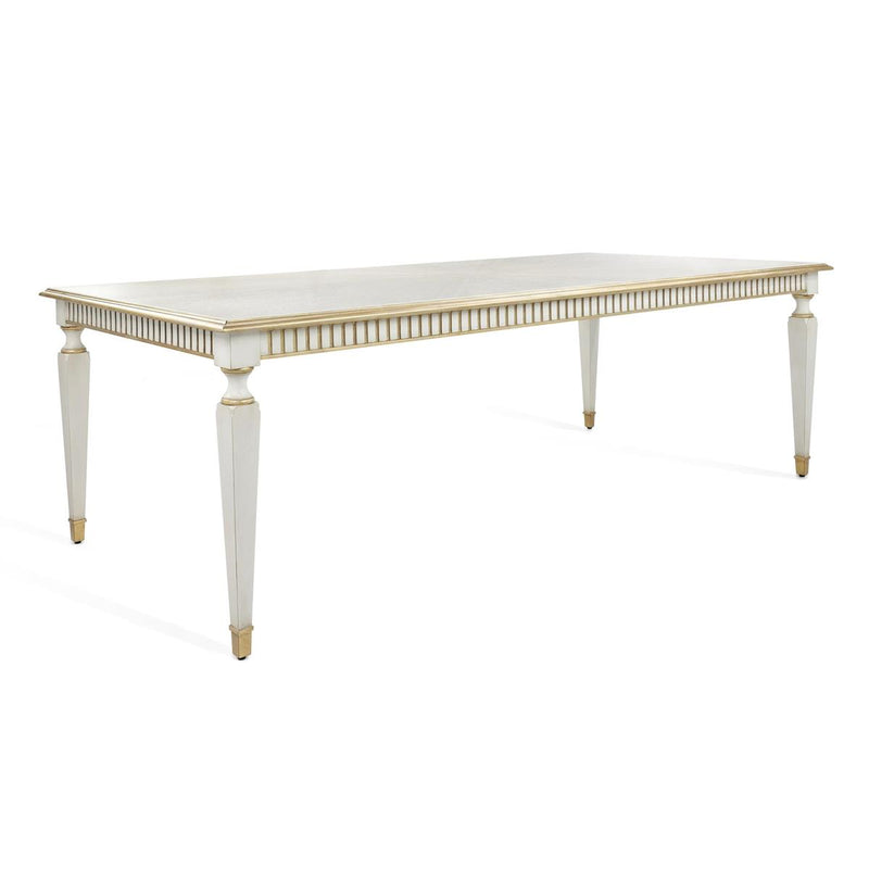 Alleda White Washed Oak & Gold Dining Table