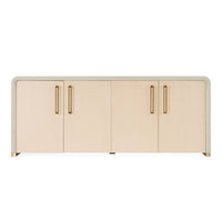Yvette Modern Beige Leatherette & Gold Buffet