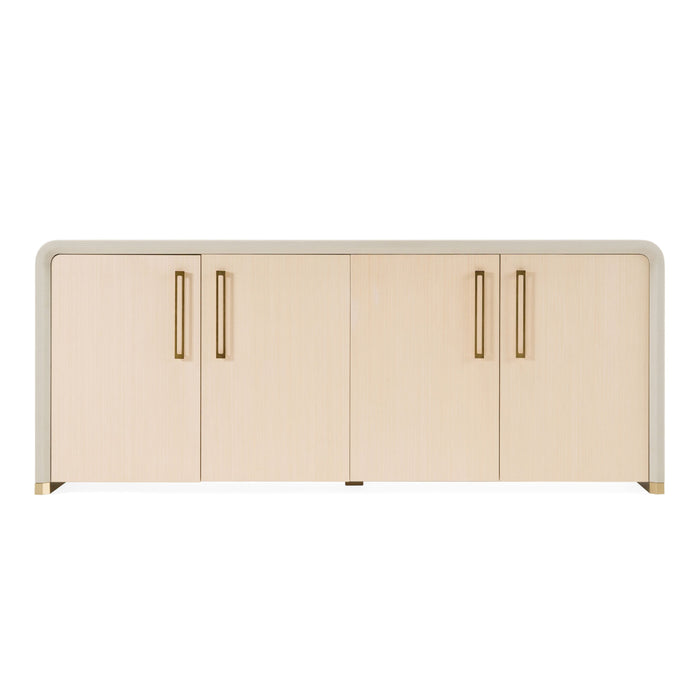 Yvette Modern Beige Leatherette & Gold Buffet