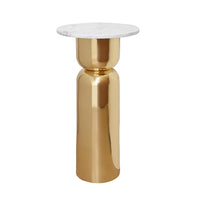 Margaux Brass & White Marble Accent Table