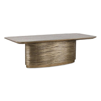 Tulsa 96" Valyrian Gold & Glass Top Dining Table