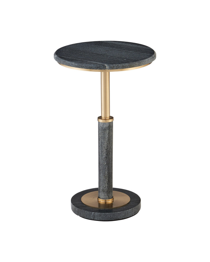 Marisol Black Marble & Brass Accent Table