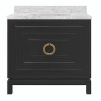 Milana 36.5 Luxe Matte Black & Marble Bath Vanity