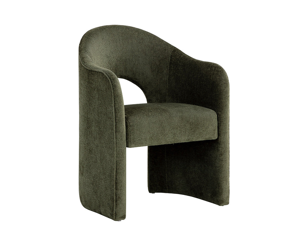 Anaya Rich Olive Upholstered Dining Armchair