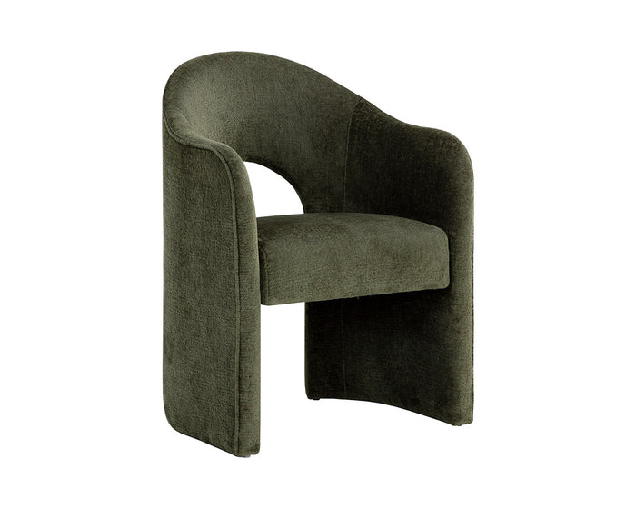 Anaya Rich Olive Upholstered Dining Armchair