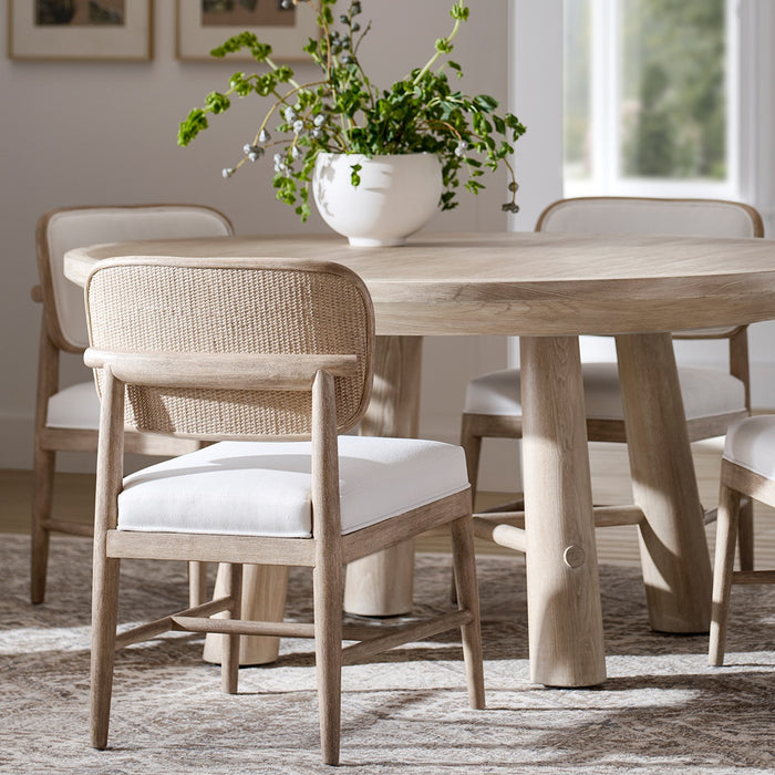 Fornelli Performance White Basket Weave Dining Chair