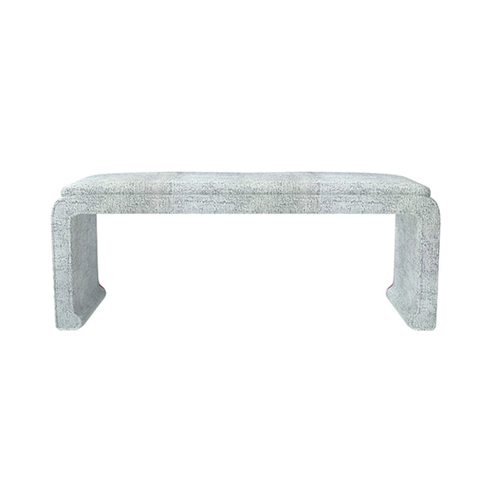 Malia Classic/Modern Large Light Blue Custom Upholstered Bench