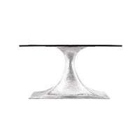 Ruthie 79" Oval Dining Table, Nickel With Granite Top