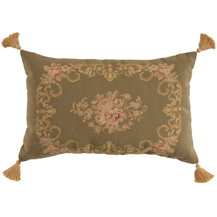 Taylor Vintage Beige Floral 25" x 25" Throw Pillow