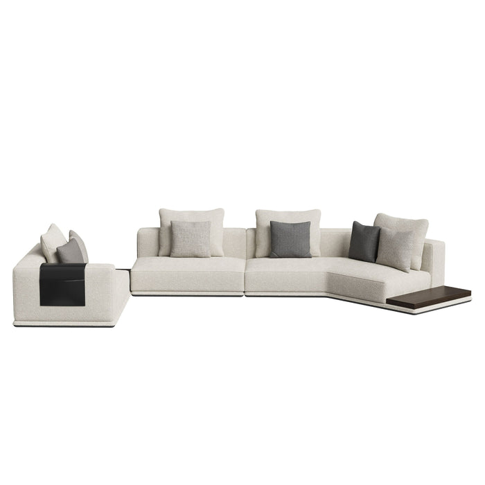 Nicole Modern Ivory Modular Sectional With Coffee Table