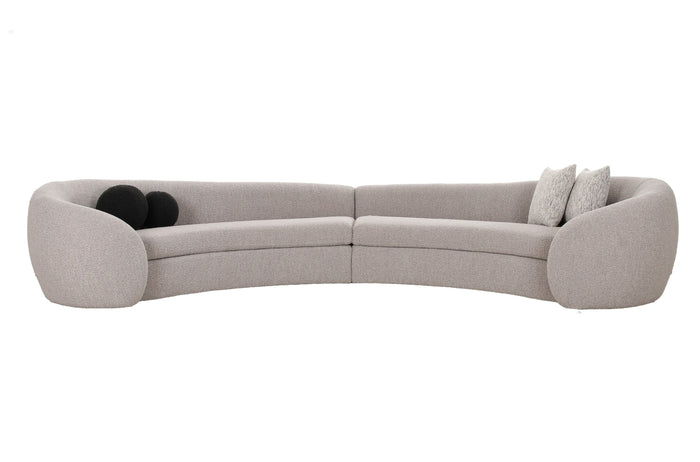 Arona Modern Grey Fabric Curved Sectional Sofa