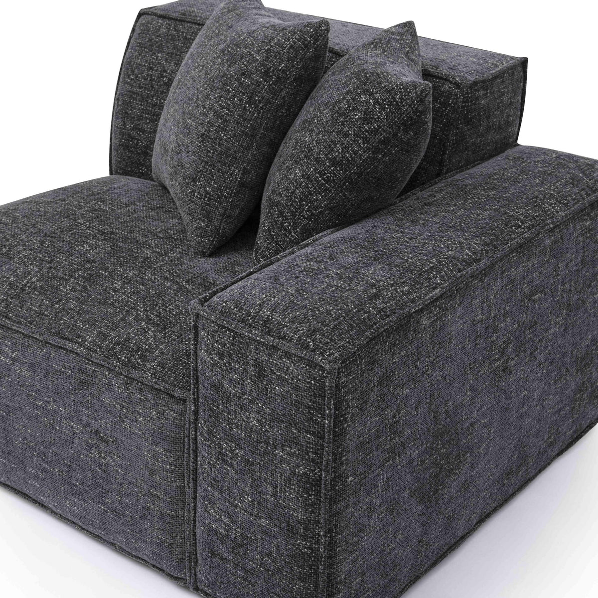 Mindy Charcoal Performance Chenille Basketweave RAF Corner Chair