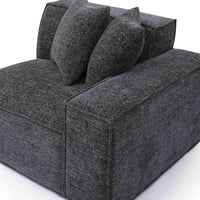 Mindy Charcoal Performance Chenille Basketweave RAF Corner Chair