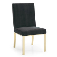 Dhana Modern Black Velvet & Gold Dining Chair