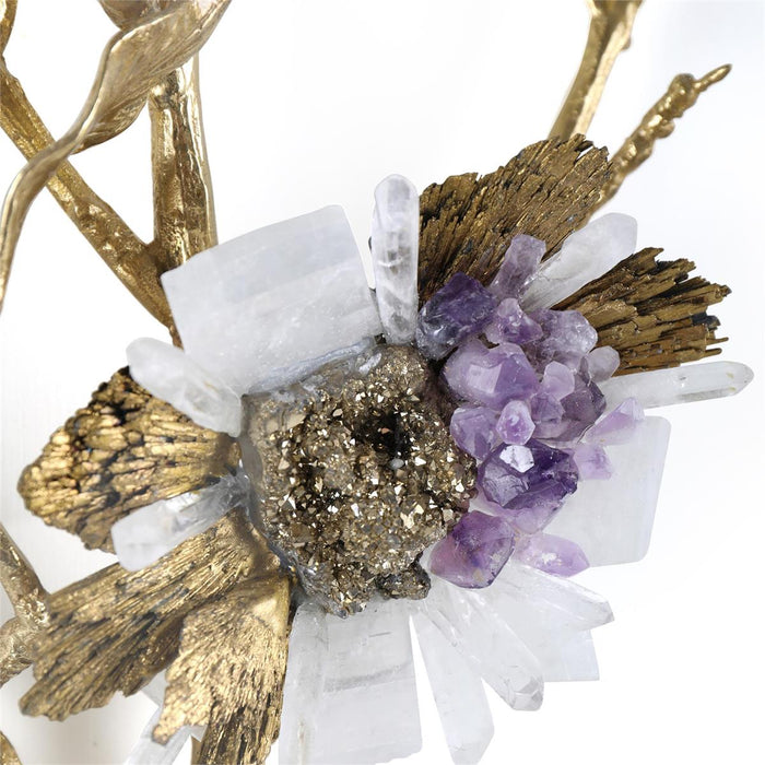 Alle Polished Brass & Calcite Rosette Wall Art II